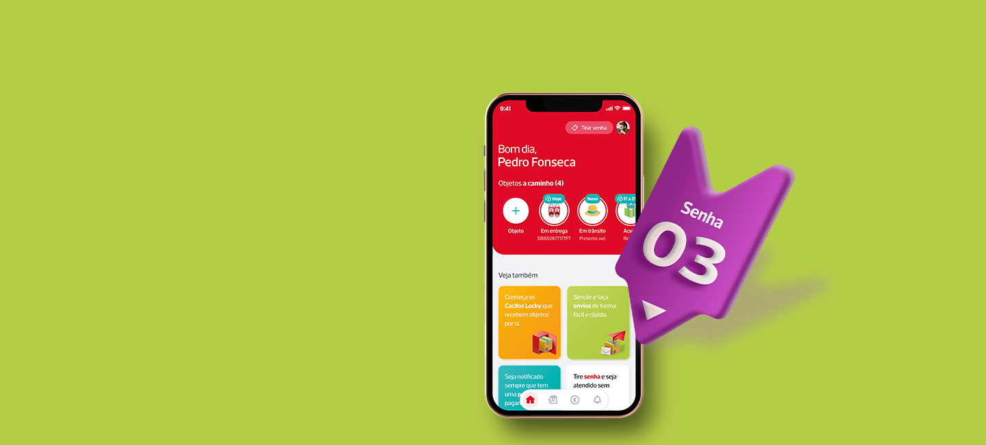 Consegue tirar a senha digital através da App CTT.