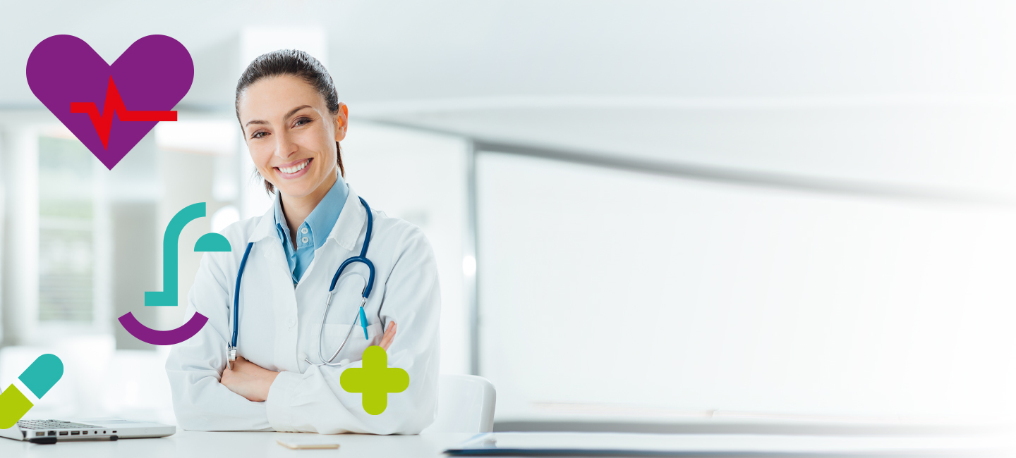 Fotografia de uma médica.