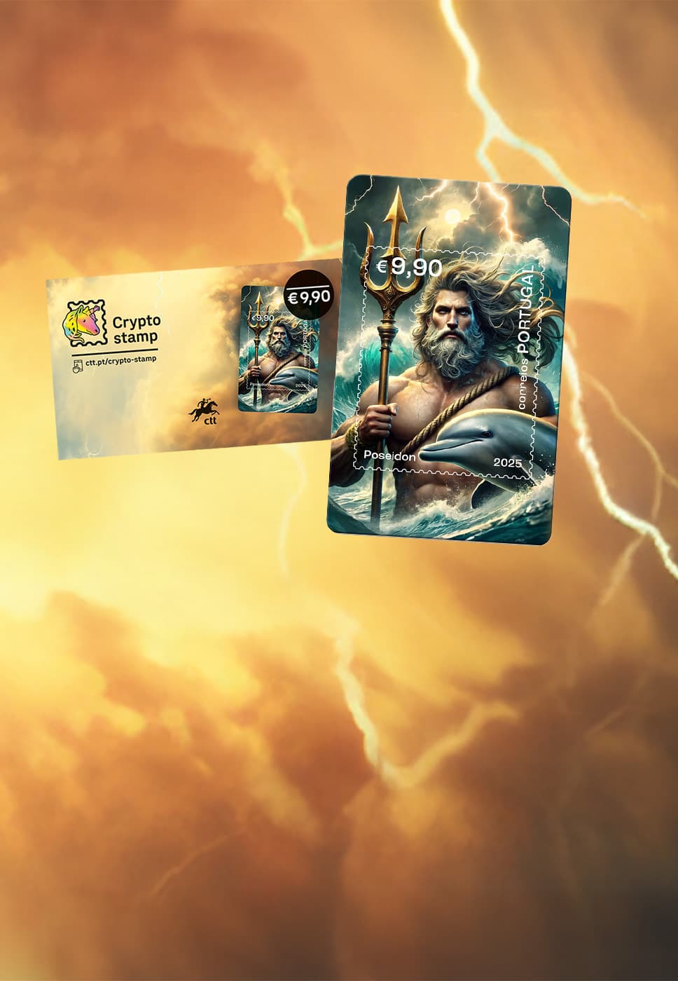 Crypto Stamp Poseidon plus the 5 stamps from the collection.
