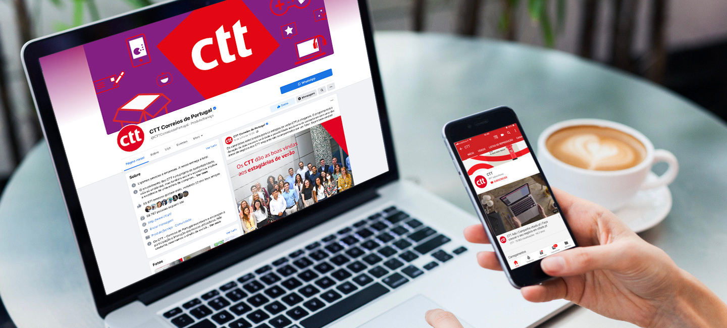 Página de uma das redes sociais dos CTT.