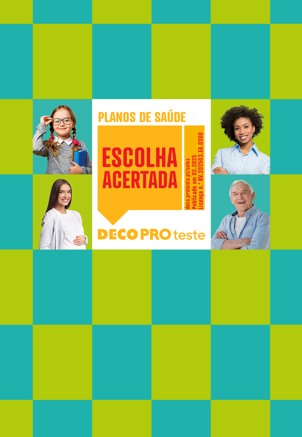 Imagem do Plano de Saude e com o selo Escolha Acertada Deco Proteste.