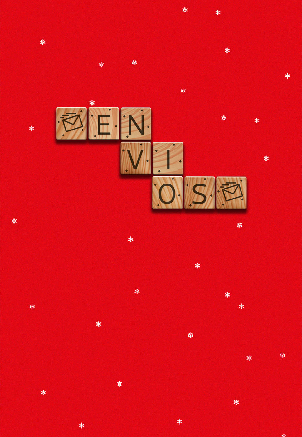 peças de jogo com envios sobre fundo natalicios