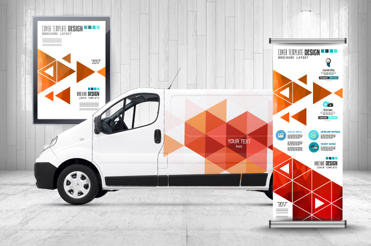 Carrinha e poster personalizado, para uma ativação de marca.